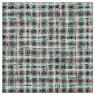 checkered tartan plaid classic turquoise grey pink fabric