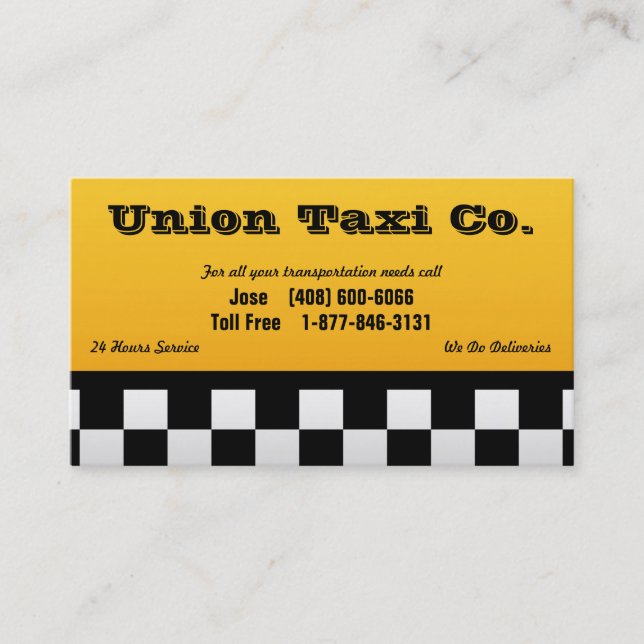 Checkered Taxi Business Card (Front)