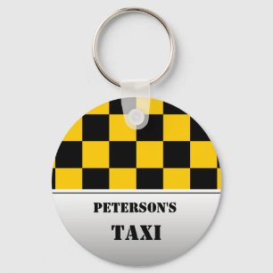 Checkered taxi monogram keychain