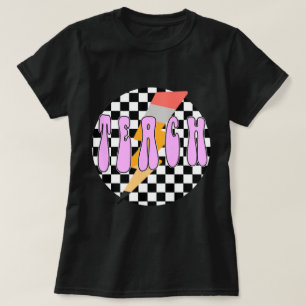 Checkered Teach , Retro Pencil Teacher Shirt,Neon T-Shirt