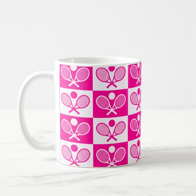 Checkered Tennis Seamless Pattern   Coffee Mug (Left)