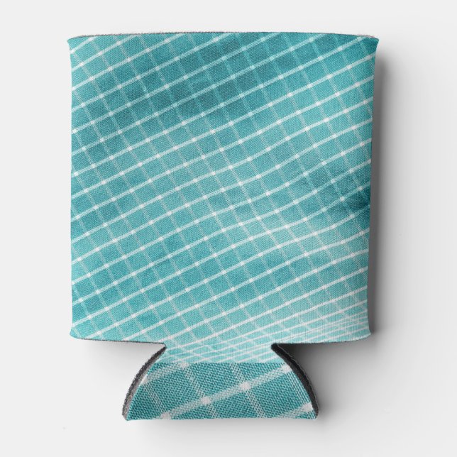 Checkered textile closeup, detailed texture. can cooler (Front)