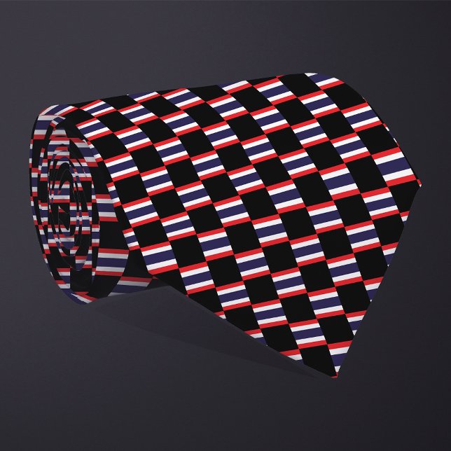 Checkered Thailand Flag Pattern  Neck Tie (Creator Uploaded)
