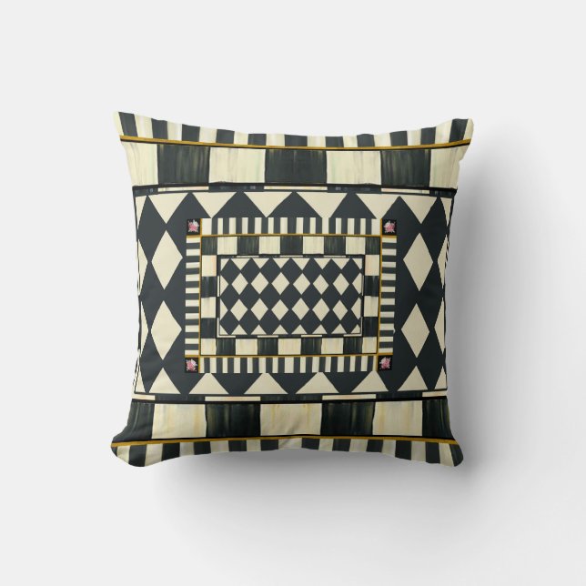 Checkered Throw Pillow (Front)
