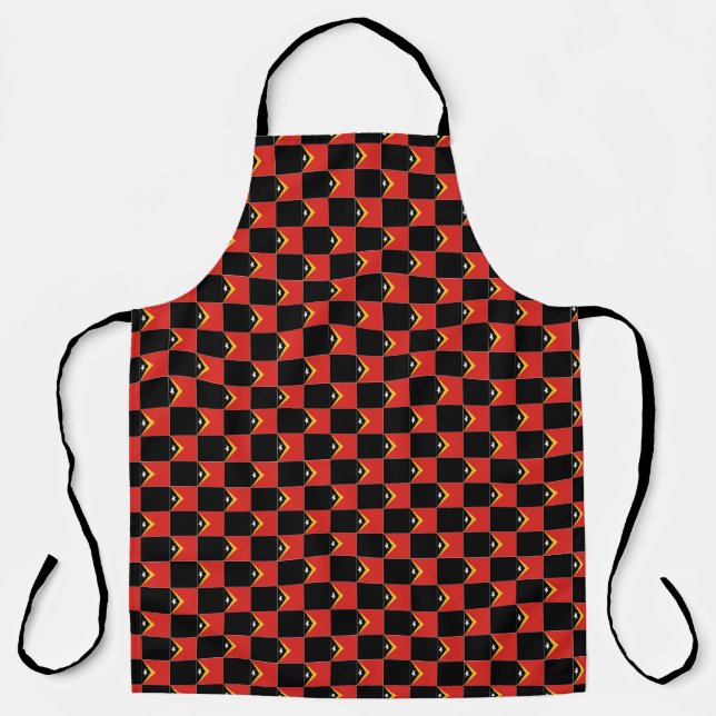 Checkered Timor-Leste Flag Pattern  Apron (Front)