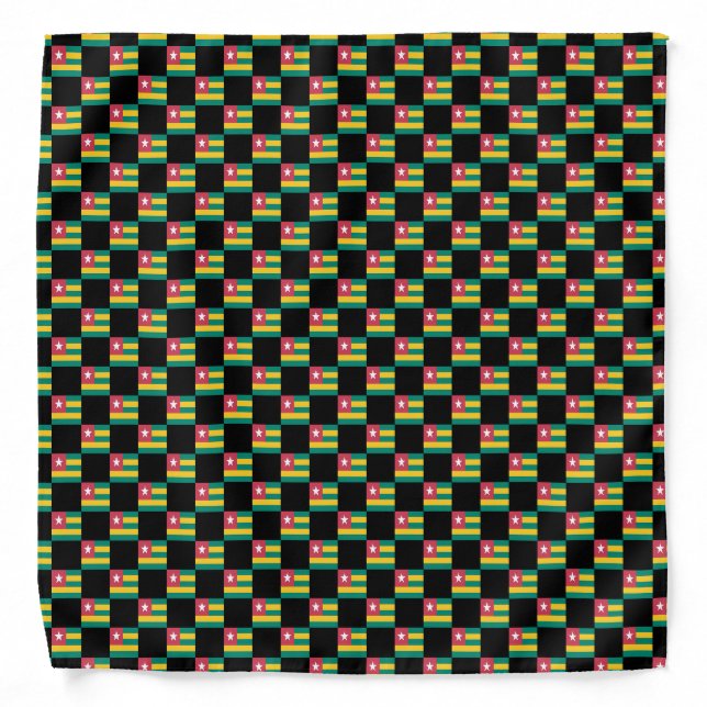 Checkered Togo Flag Pattern  Bandana (Front)