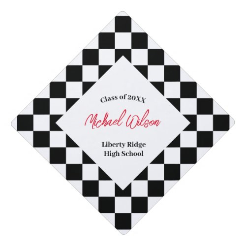 Checkered  trendy retro geometric pattern