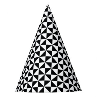 Checkered Triangles Party Hat