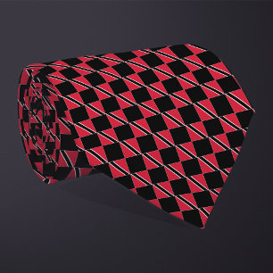 Checkered Trinidad and Tobago Flag Pattern  Neck Tie