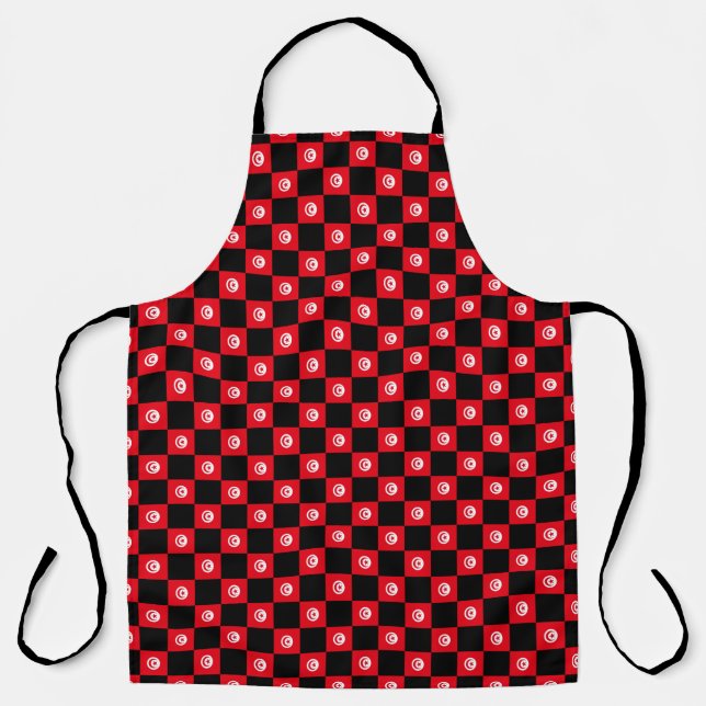 Checkered Tunisia Flag Pattern  Apron (Front)