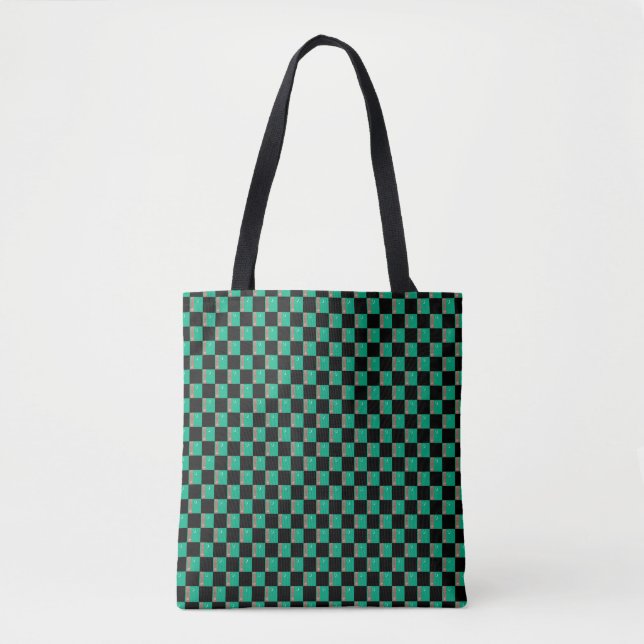 Checkered Turkmenistan Flag Pattern  Tote Bag (Front)