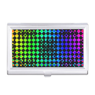 Checkered Twist by Kenneth Yoncich Business Card Case