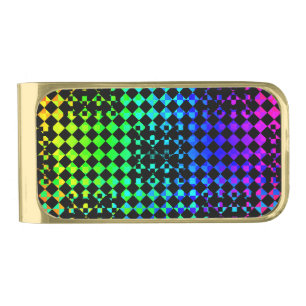 Checkered Twist by Kenneth Yoncich Gold Finish Money Clip