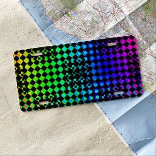 Checkered Twist by Kenneth Yoncich License Plate