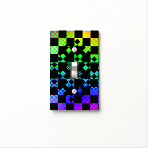 Checkered Twist by Kenneth Yoncich Light Switch Cover