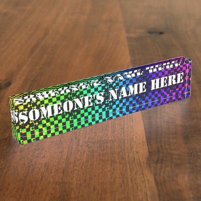Checkered Twist by Kenneth Yoncich Name Plate (Side)