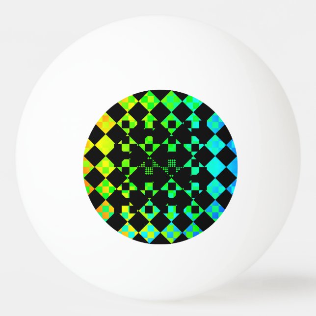 Checkered Twist by Kenneth Yoncich Ping Pong Ball (Front)