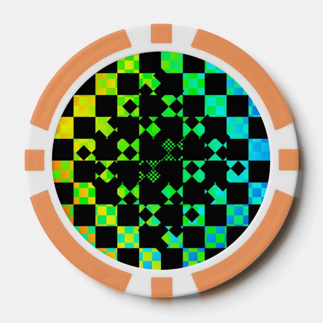 Checkered Twist by Kenneth Yoncich Poker Chips (Front)