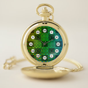 Checkered Twist (Roman Face) by Kenneth Yoncich Pocket Watch