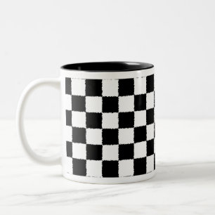 Checkered Two-Tone Coffee Mug