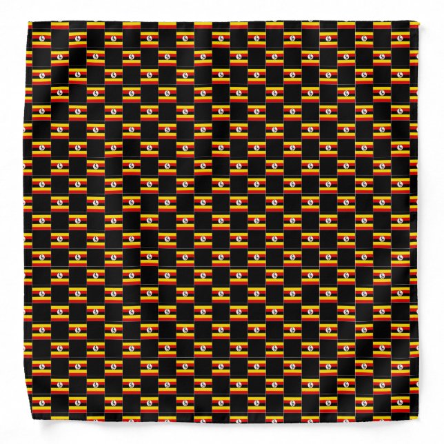 Checkered Uganda Flag Pattern  Bandana (Front)