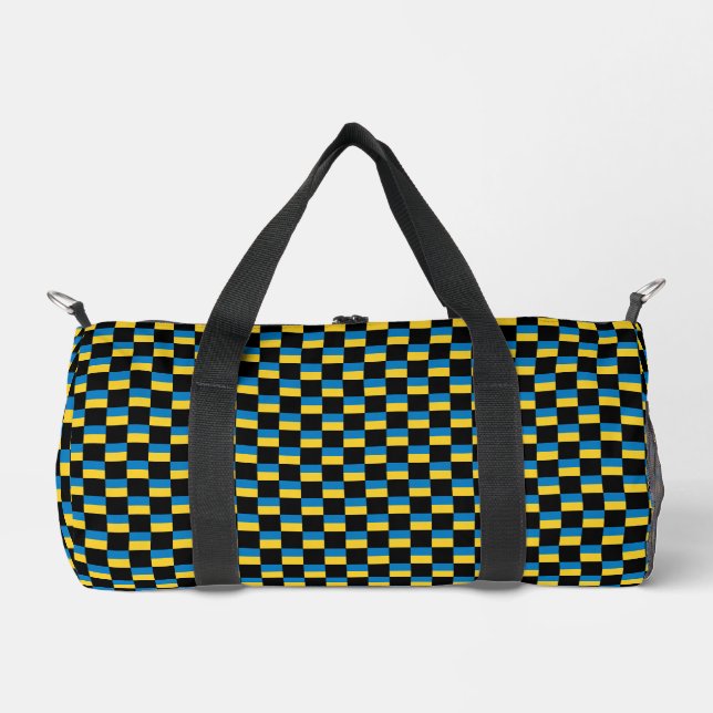Checkered Ukraine Flag Pattern  Duffle Bag (Front)