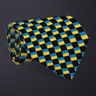 Checkered Ukraine Flag Pattern  Neck Tie