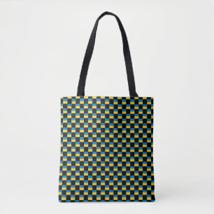 Checkered Ukraine Flag Pattern  Tote Bag