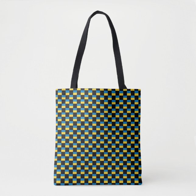 Checkered Ukraine Flag Pattern  Tote Bag (Front)