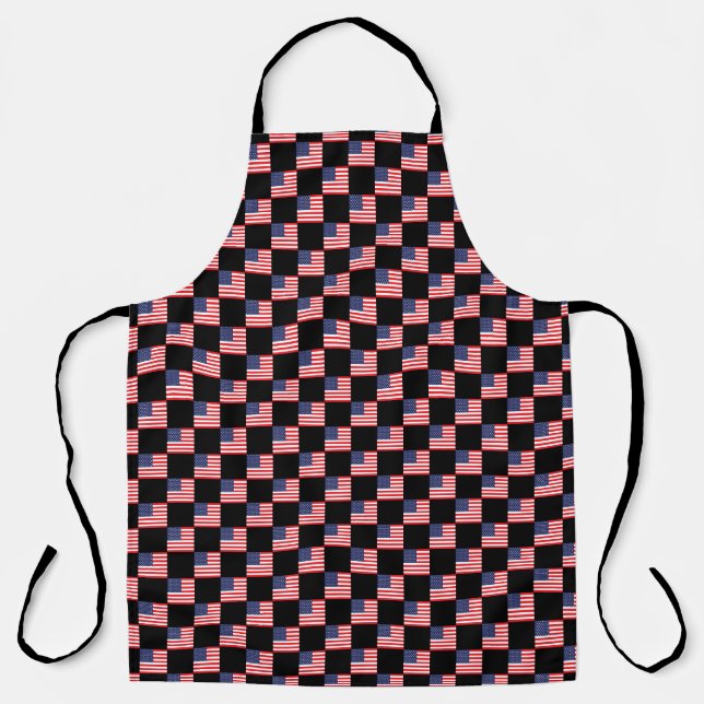 Checkered United States Flag Pattern  Apron (Front)