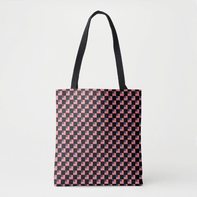 Checkered United States Flag Pattern  Tote Bag (Front)