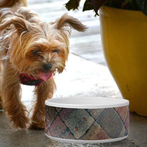 Checkered Urban Brick Pet Bowl