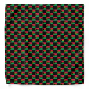 Checkered Vanuatu Flag Pattern  Bandana