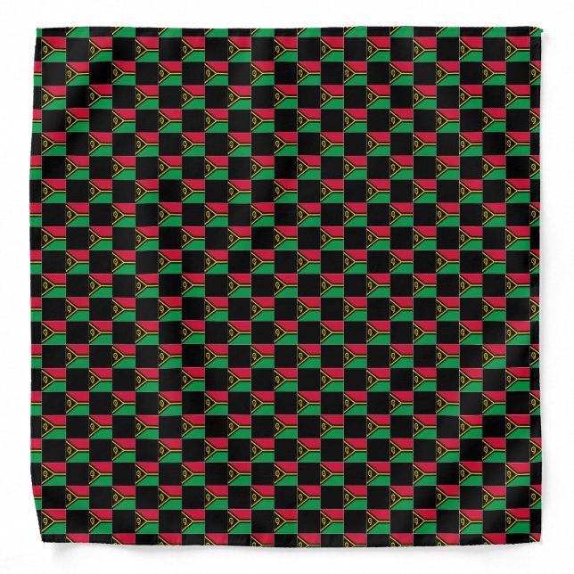 Checkered Vanuatu Flag Pattern  Bandana (Front)