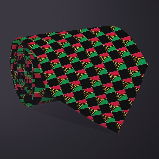 Checkered Vanuatu Flag Pattern  Neck Tie (Creator Uploaded)