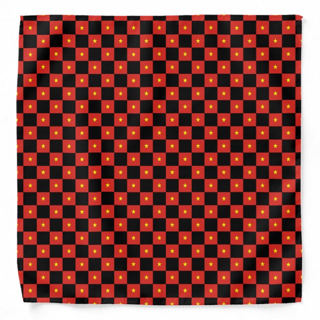 Checkered Vietnam Flag Pattern  Bandana (Front)