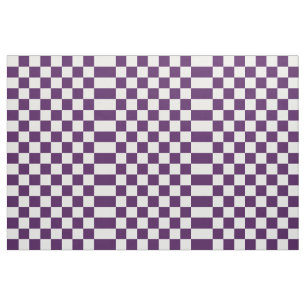 Checkered Violet and White Geometric Fabric