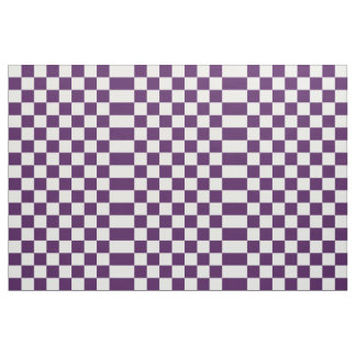 Checkered Violet and White Geometric Fabric