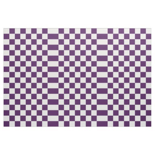 Checkered Violet and White Geometric Fabric