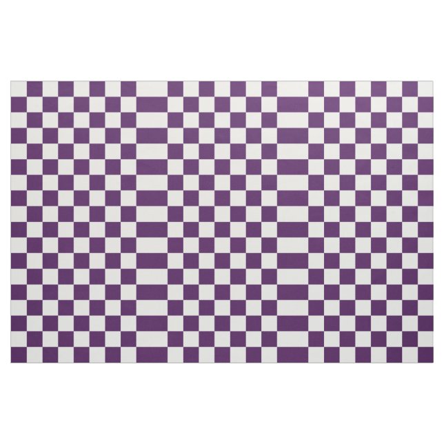 Checkered Violet and White Geometric Fabric (Yard)