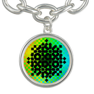 Checkered Wheels by Kenneth Yoncich Charm Bracelet