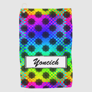 Checkered Wheels by Kenneth Yoncich Golf Towel