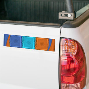 Checkered Whirl Art Print Bumper Sticker