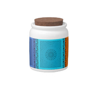 Checkered Whirl Art Print Candy Jar