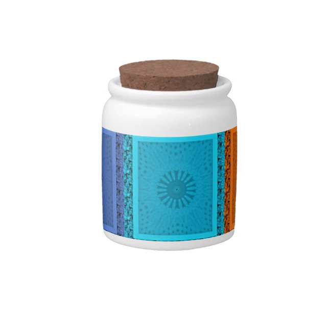 Checkered Whirl Art Print Candy Jar (Front)