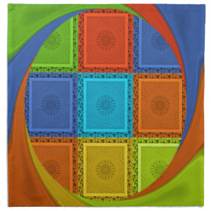 Checkered Whirl Art Print Napkin