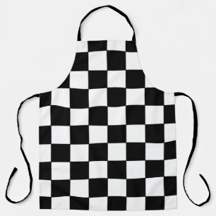 Checkered White and Black Apron