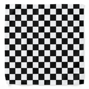 Checkered White and Black Bandana