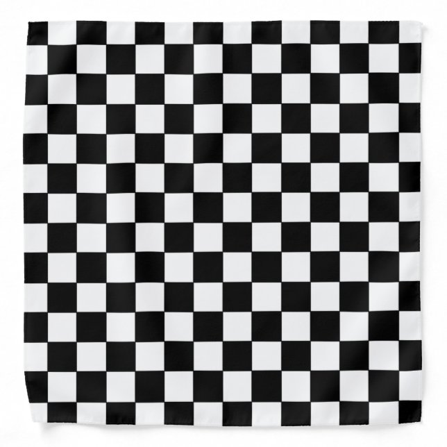Checkered White and Black  Bandana (Front)