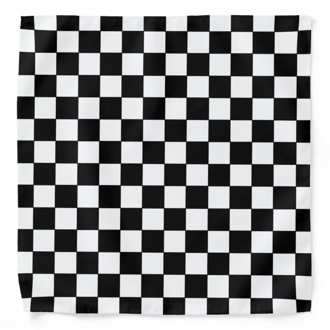 Checkered White and Black  Bandana (Front)